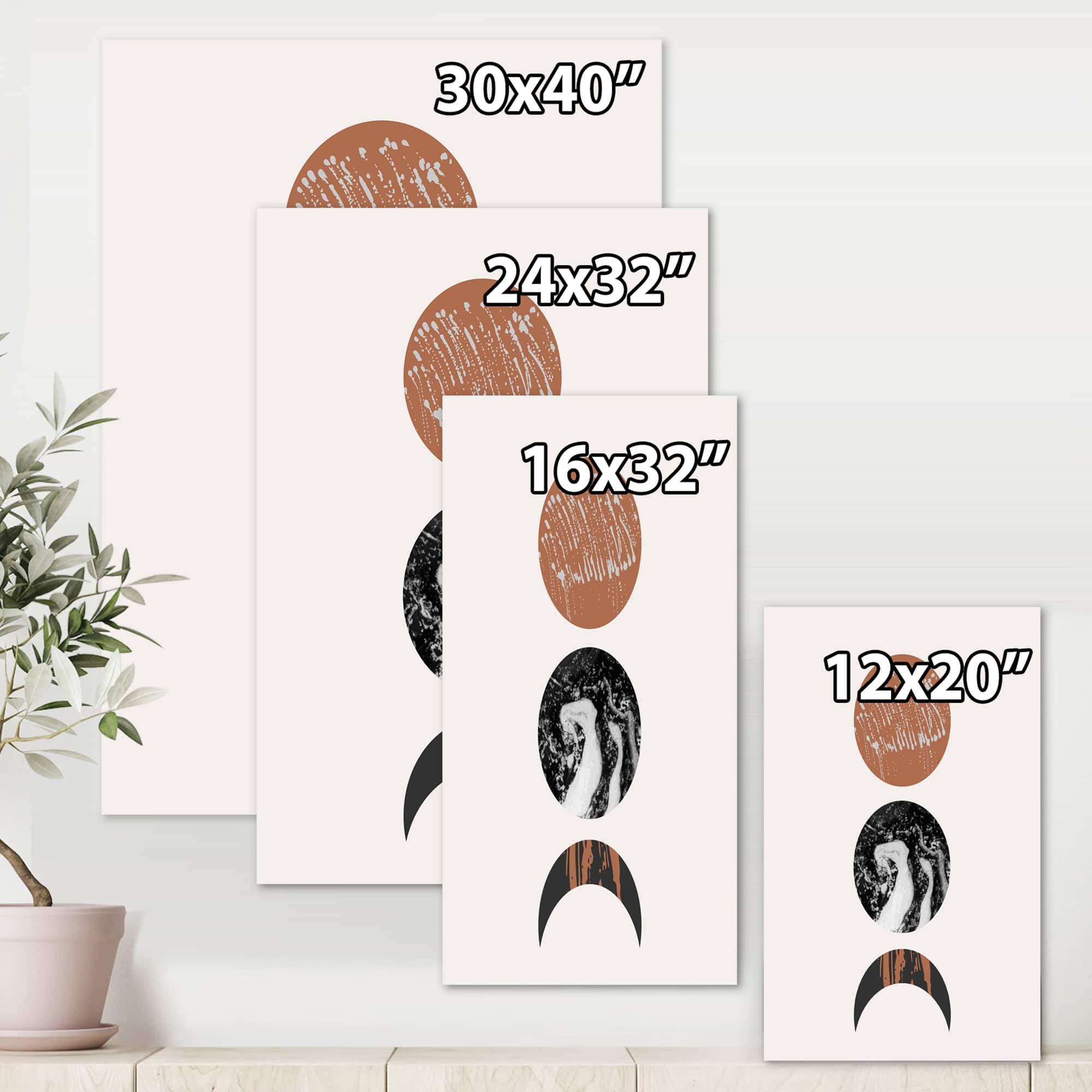 Designart - Retro Shapes Abstract Suns and Moons
